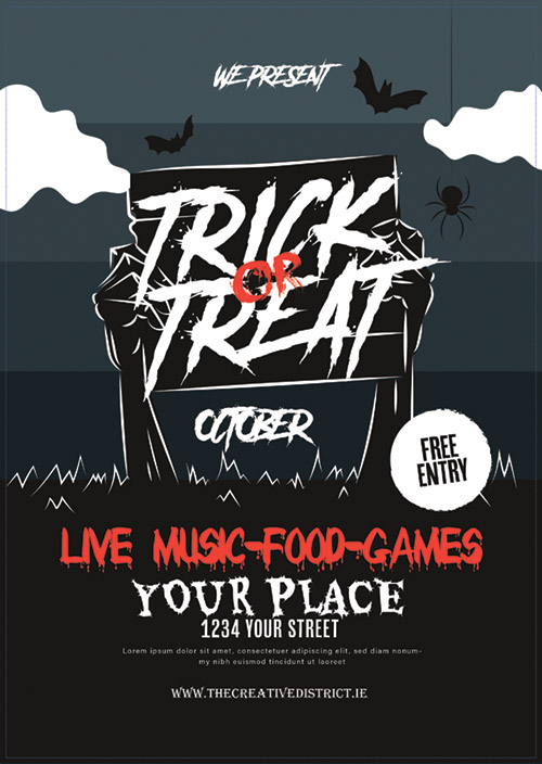 Halloween poster design with bold spooky graphics by The Creative District